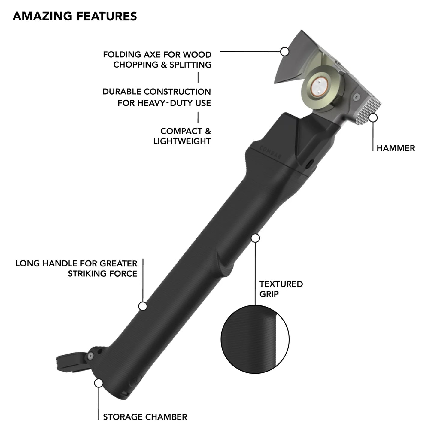 ACLIM8 Combar FoldaXe Elite Adventurer Heavy Duty Multi-Tool Set